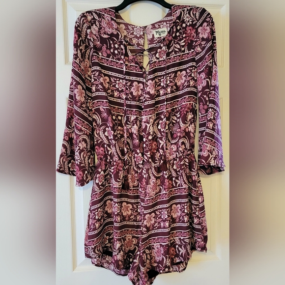 Show Me Your MuMu Tops - Show me your MUMU  size large Tilly tie romper. Large. Color Wine